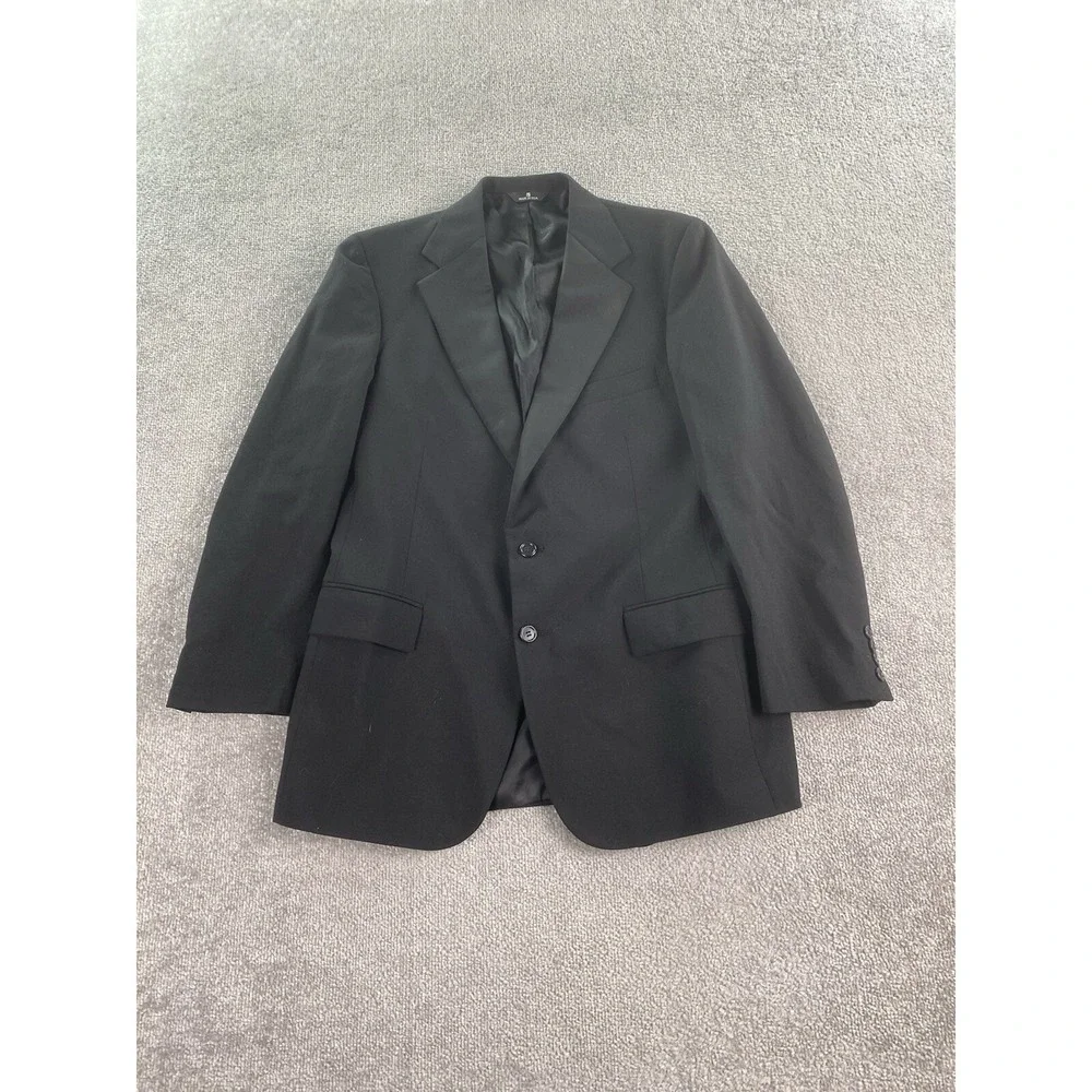 Polo University Club Tuxedo Jacket 38 R Black Wool Luxury Designer Ralph Lauren